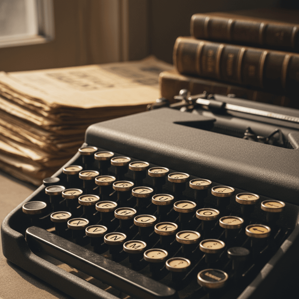 Court reporter's hands on stenotype machine during courtroom session